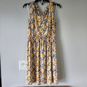 Kaileigh Yellow and Blue Floral Mini Dress
